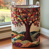 Quilted laundry basket with natural landscape NCU0QN057