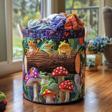 Quilted laundry basket with cheerful frogs NCU0NNT1613