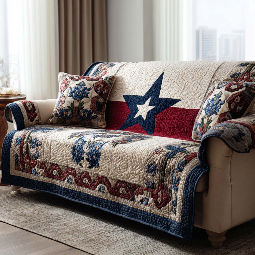 Quilted American Style Sofa Cover NCU0VT373