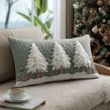 Quilted Cushion Cover with Snowy Pines NCU0DV7563
