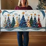 Quilted Tablecloth - Snowy Pine Landscape