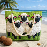 Quilted Beach and Travel Bag Sheep Under the Sky