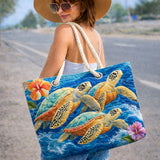 Marine Turtle II Quilted Beach Bag – Spacious and Lightweight