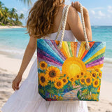 Rainbow Sun Beach Bag Patchwork – Spacious and Lightweight