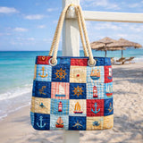 Quilted Patchwork Marine Beach Bag – L and XL