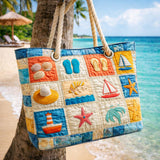 Beach Bag Patchwork Summer Elegance – Spacious and Lightweight