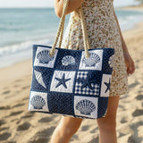 Quilted Beach Bag Serenity of Shells – Spacious and Lightweight