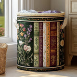 Quilted laundry basket with books and flowering garden NCU0PVL466