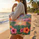 Tropical Dawn Patchwork Beach Bag – Spacious and Lightweight