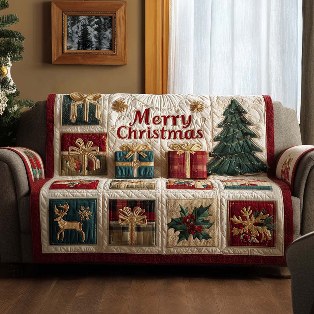 Quilted Sofa Cover Friends in the Snow
