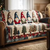 Quilted Sofa Cover Friends of the Snow in the Woods