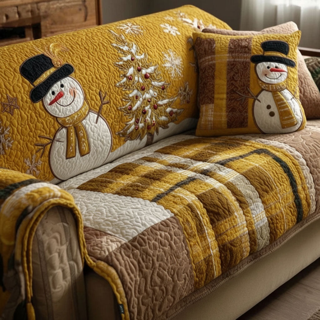 Quilted sofa cover with Christmas pattern NCU0VT340