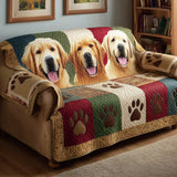 Quilted Sofa Cover Golden Imprints