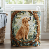 Quilted laundry basket with dog pattern NCU0QN053