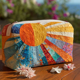 Quilted beauty case with colourful retro pattern NCU0PT9287