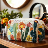 Quilted beauty case with green cactus NCU0PT9625