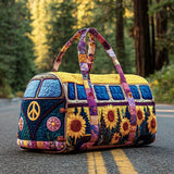 Quilted travel bag with colourful hippie van NCU0DV7520