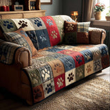 Quilted Sofa Cover with Cheerful Prints
