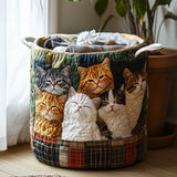 Quilted Laundry Basket — Happy Cats