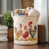 Quilted laundry basket with country hens NCU0NNT1183