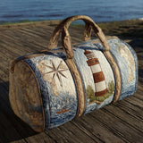 Quilted travel bag with lighthouse at the harbour NCU0PT9028