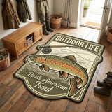 Custom Area Rug in the Shape of a Trout NCU0TV1856