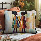 Quilted cushion cover with joined hands NCU0NT8068