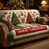 Quilted sofa cover with Christmas sparkles NCU0TD1382