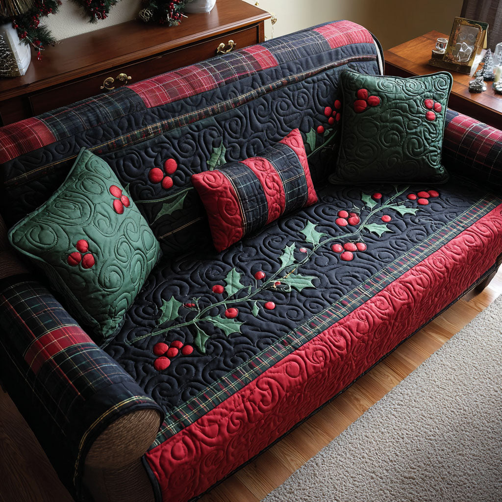 Quilted Sofa Cover Sparkling Festive Nights