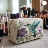 Quilted beauty case with hummingbirds and flowers NCU0DK10213