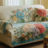 Quilted Ivory Sofa Cover