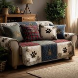 Quilted sofa cover with paw prints NCU0VT338