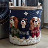 Quilted laundry basket with Cavalier King Charles NCU0HNH460