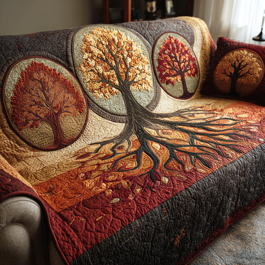 Quilted Sofa Cover Tree of Life – Soft to the Touch