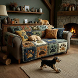 Quilted Love Paw Sofa Cover – Non-Slip