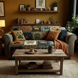 Quilted Sofa Cover Paw Print of Love – Soft to the Touch