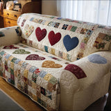 Quilted Sofa Cover Delicate Pattern