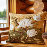 Quilted cushion cover with magnolia NCU0PT7895