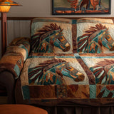 Quilted sofa cover with decorative pattern NCU0VT284