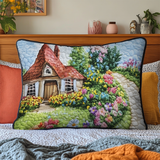 Quilted cushion cover with floral meadow NCU0VL2613