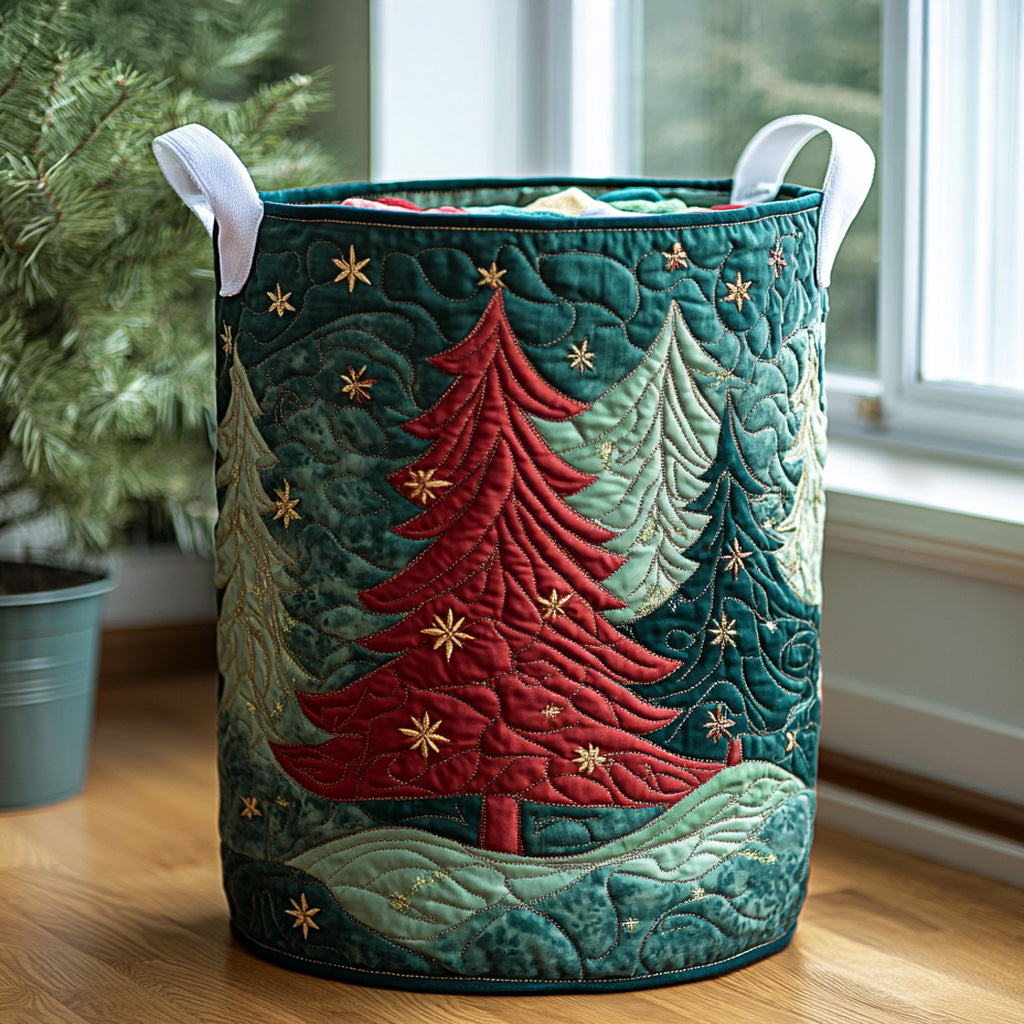 Quilted laundry basket with Christmas motif NCU0QN028
