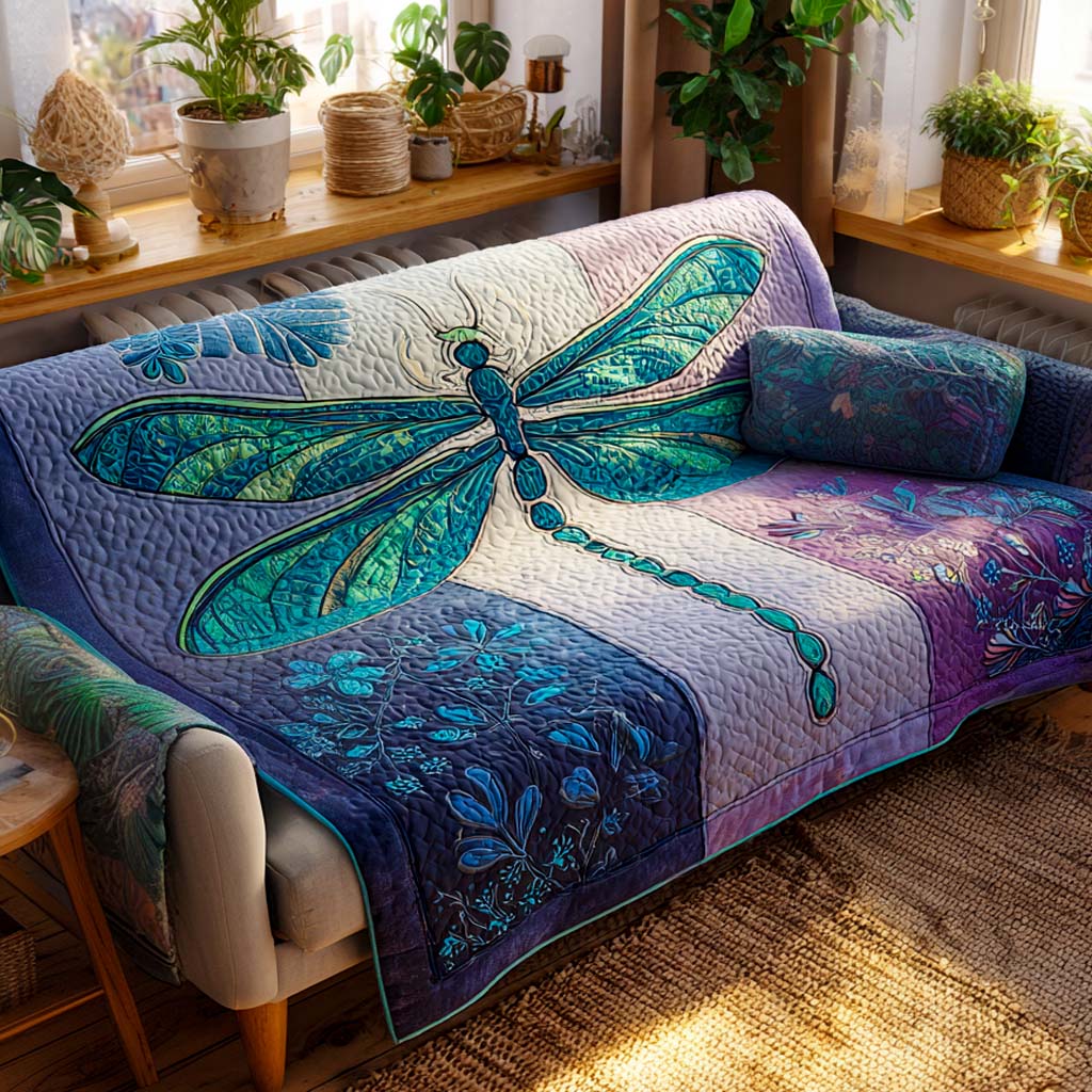 Quilted Sofa Cover Dragonfly