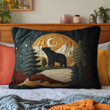 Quilted cushion cover with mountain bear NCU0DK9826