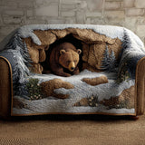 Quilted Sofa Cover Bear on the Path