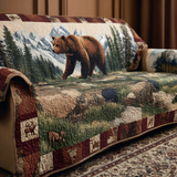 Quilted Sofa Cover Mountain Path – Non-Slip