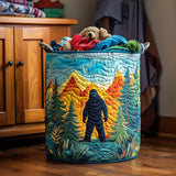 Quilted laundry basket with mountain landscape NCU0NNT1543
