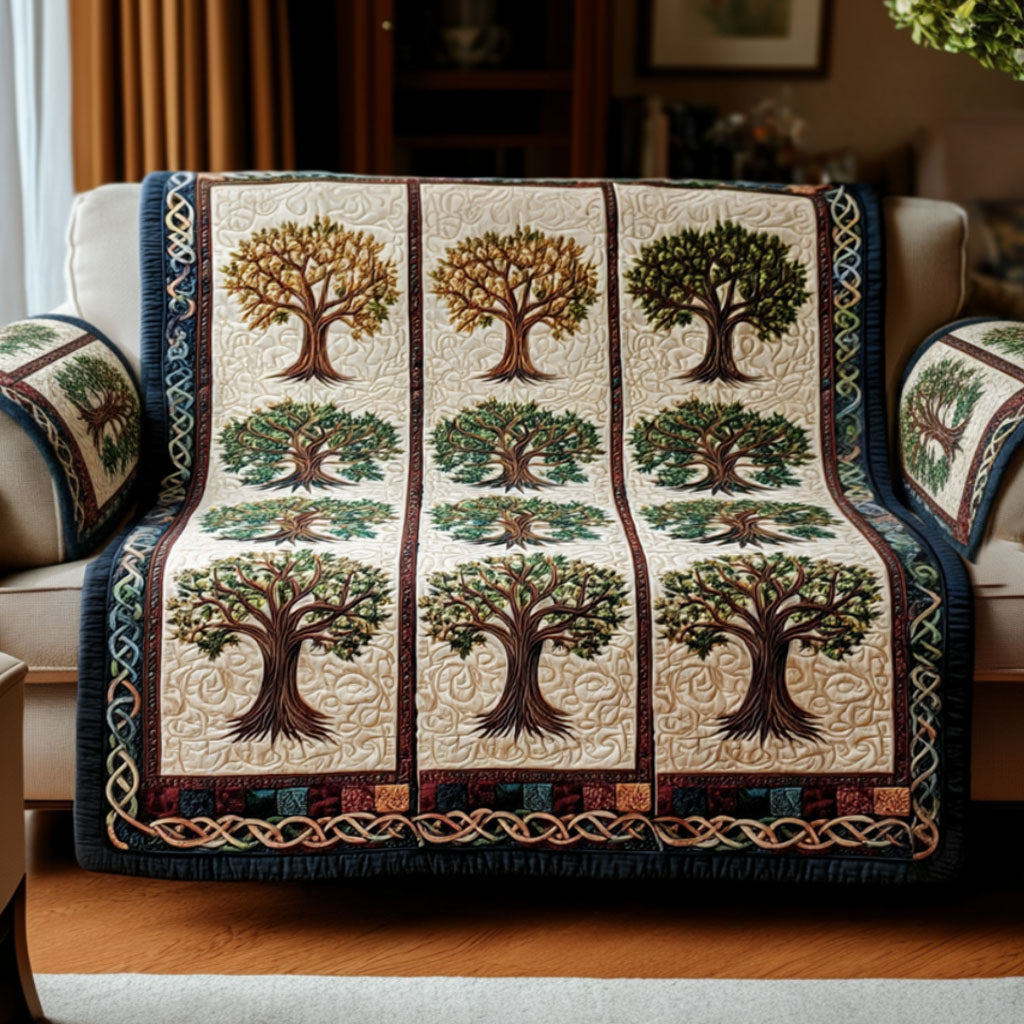 Quilted Sofa Cover Tree of Life – for Living Room