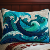 Quilted cushion cover with ocean waves NCU0NT9951