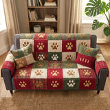 Quilted sofa cover with Christmas paws NCU0TV870