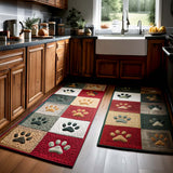 Non-slip kitchen rug with cosy paw prints NCU0NT11391